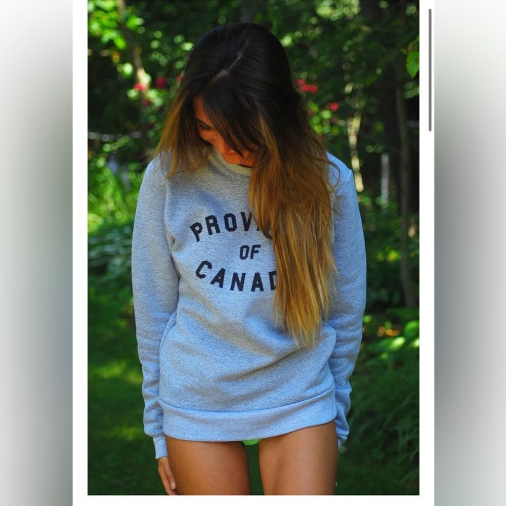 Gray 'Province of Canada' Crewneck Sweatshirt - Women oversize extra small